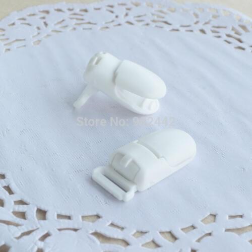 Wholesale 10000 PCS/Lot 15MM KAM Plastic Baby Bib Clips White Color Eco-Friendly D-Shape Plastic Clips Free Shipping