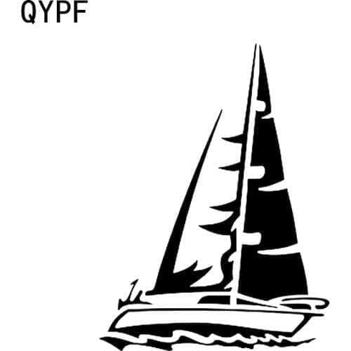 QYPF 9.6*12.8CM Coolest Sailing Boat Sail Hobby Car Sticker Vinyl Silhouette Accessories Graphic C16-1029