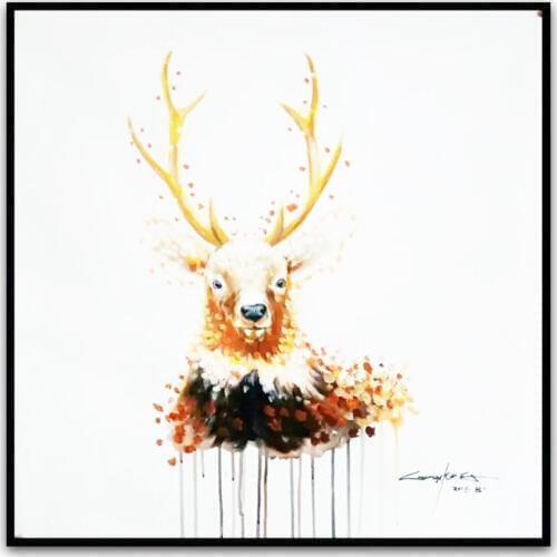 Hand Painted Cartoon Oil Painting on Canvas Abstract Animal Wall Art for Home Decoration Original OilPainting YC014