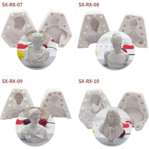 Great Artist Figure Head Plaster Cast Silicone Mold Resin Casting Art Craft Mold