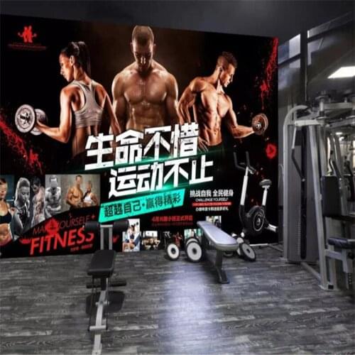 Fitness Sports Yoga Clubhouse Fitness Guy Muscle Workwear Wall 3D Custom Muscle Man Hotel HD Decoration Photos