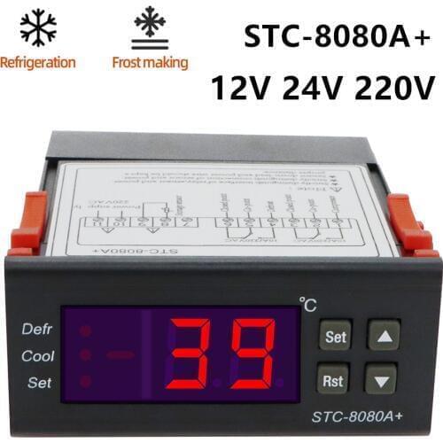 STC-8080A+ STC-9100 STC-9200 Digital Temperature Controller 12V 24V 220V Regulator Cold Storage Freezer Sensor Hygrometer 40%off