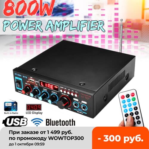 800w bluetooth Amplifier 110V/220V DC 12V AUX input USB SD Home Theater Amplifiers Car Amplifiers Audio Power Amplifier