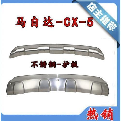 High quality Car styling 2pcs Stainless steel Front and Rear Bumper Skid Protector Plate cover for Mazda CX-5 2017 2018 2019