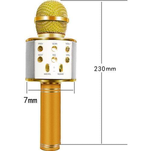 WS858 Portable Bluetooth Microphone Wireless Karaok USB Microphone Mini KTV Concert Hall Plays High Performance Music