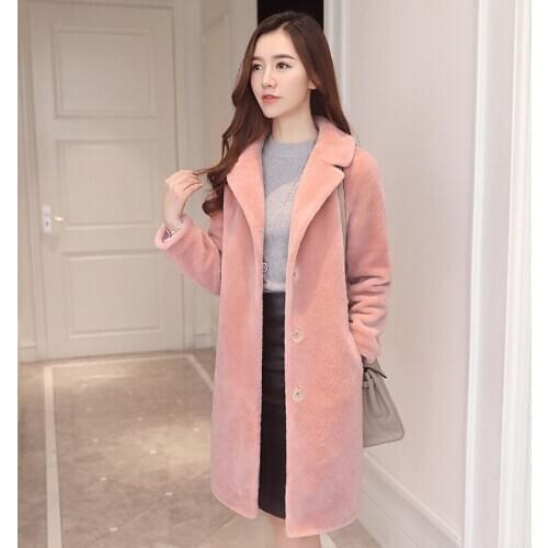 2020 Real Fur Coat Female Autumn Winter Woman Coat Korean Jacket Sheep Shearing Wool Fur Coats Long Abrigo Mujer KJ893