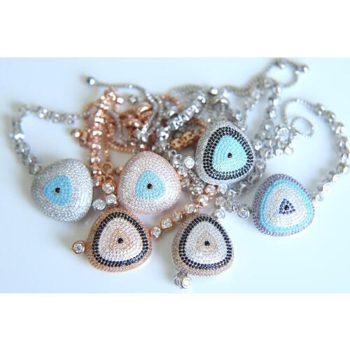 NEW Elegant women luxury fashion jewelry CZ TENNIS chain slider ladies girl big disco charm cubic zirconia braceletS