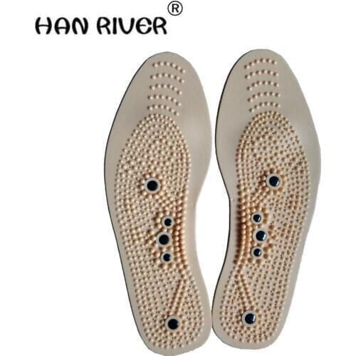 1 Pair Magnetic massage insoles magnetic stone soles of the soles of mens womens breathable full - foot health care insoles