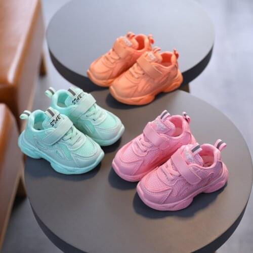 2021 Lightweight Sports Shoes for Kids Boys Wear-resistant Casual Children Girls Sneakers Breathable School Running Shoes D12244