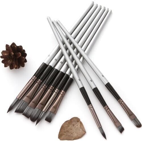 24pcs/set Nylon Hair Wooden Handle Watercolor Paint Brushes Pen Scrubbing Scraper DIY Oil Acrylic Painting Art Craft