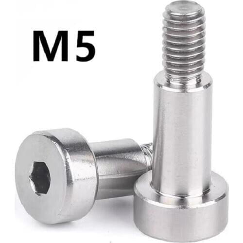 5PCS M5x5/6/8/10/12/16/20/25/30/35/40mm Stainless Steel 304 Hexagon Socket Plug Shoulder Screw Contour Shoulder Bolt GB5281