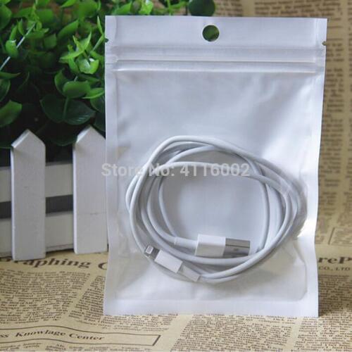 5000 pcs 7.5*12cm White Clear Self Seal Zipper Plastic Retail Packaging Bag With Hang Hole