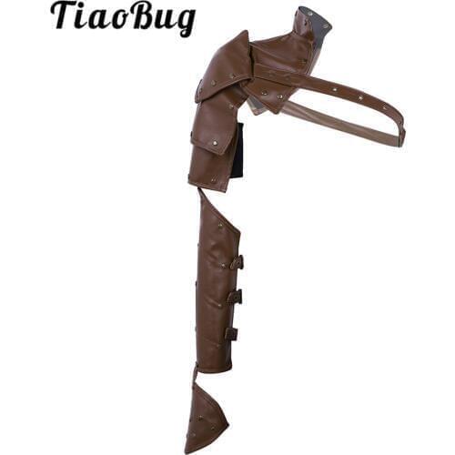 Adult Medieval Warrior Cosplay Accessories Faux Leather Adjustable Single Shoulder Armor Gothic Steampunk Halloween Costume