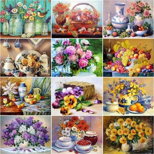 SDOYUNO Full Square/Round 5d Diamond Painting Rhinestone Pictures Mosaic Diamond Embroidery Flowers Cross Stitch Home Decor