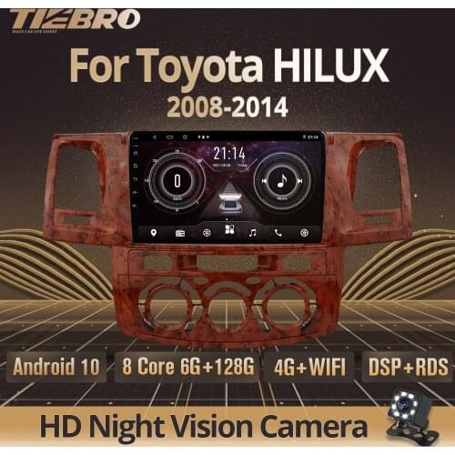 TIEBRO 2 DIN Android 10.0 Car Radio For Toyota Fortuner HILUX Revo Vigo 2008-2014 Stereo Receiver GPS Navigation Auto Radio IGO