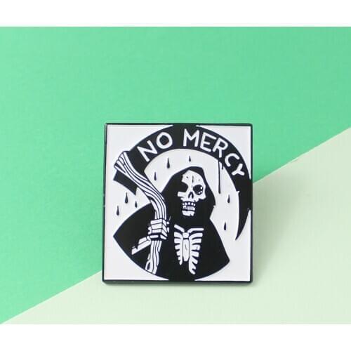 Black God of Death with Sickle Enamel Brooch Hell God Devil Skeleton Skull with Sickle Reaping Soul Badge Pin Gift For Unisex