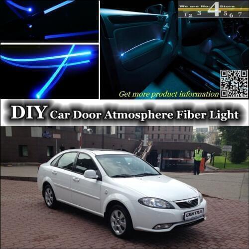 For Daewoo Gentra interior Ambient Light Tuning Atmosphere Fiber Optic Band Lights Inside Door Panel illumination Refit
