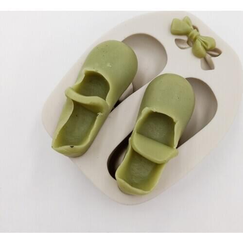 Minsunbak Shoe Shape Chocolate Fondant Mold Birthday Wedding Cake Decoration Silicone Mold DIY Baking Tool