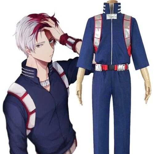 Anime My Hero Academia Todoroki Shouto Cosplay Costume Boku No Hero Full Set School Uniform Men Women Halloween Fighting Dress