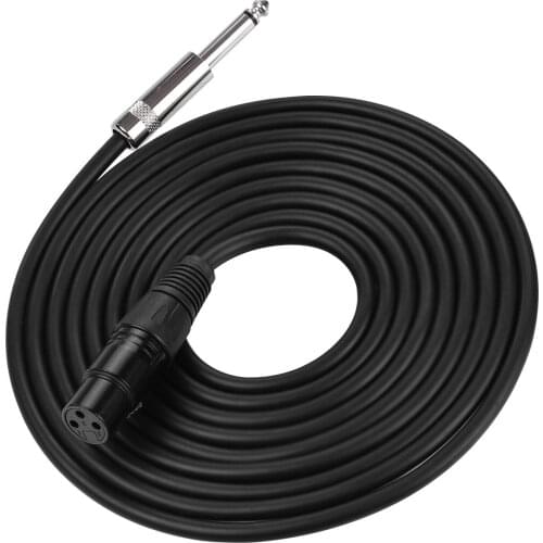 Ggiant Microphone Cable XLR Female Connector to 1/4 Inch Noise Reduction Musical Instruments Cables Audio Cords 5m/16.4ft