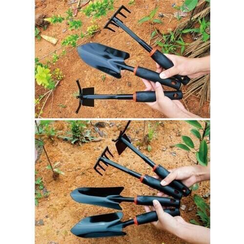 Mini Garden Tool Shovel 9 Teeth Steel Rake Creative Home Garden Transplanting Tool Garden Supplies Portable