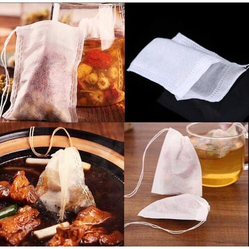 100pcs Food Filter Mesh Reusable Non-woven Bag Fabric Mesh Bags Nut Milk Bean Fish Soup Cook Boiling Storage Teabag 5x7cm/8x10cm