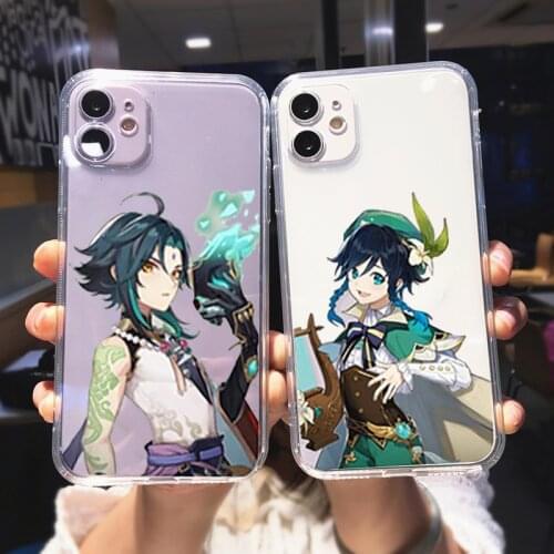 Genshin impact Clear Phone Case For iPhone 11 Pro MAX 12 7 XR XS SE2020 X 8 6s Plus Cute Japan Anime Soft Silicone Cover Fundas