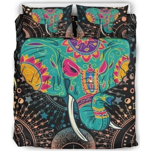 3-Piece 3-Piece Queen Duvet Cover Set King Elephant Printed Soft Microfiber Bedding Sets Quilt Sets with 2 Matching Pillowcases