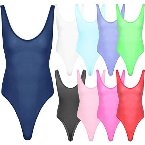 Male Mens One-piece Sissy Lingerie Deep U Neck High Cut Thong Leotard Homme Sleeveless Bodysuit Gay Man Sexy One Piece Sleepwear