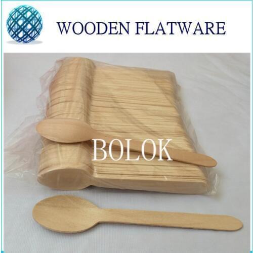 200x Disposable Wooden Spoon Heavy Weight 100 / Pack 6 1/2" 165mm BIG Flatware Cutlery Camping Free Shippping