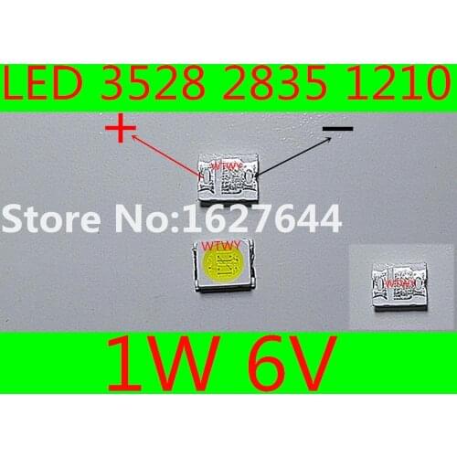 100pcs Avago LED 3528 2835 1210 LED Backlight TV High Power 1W 6V LED Backlight Cool white For LED LCD TV Backlight Application