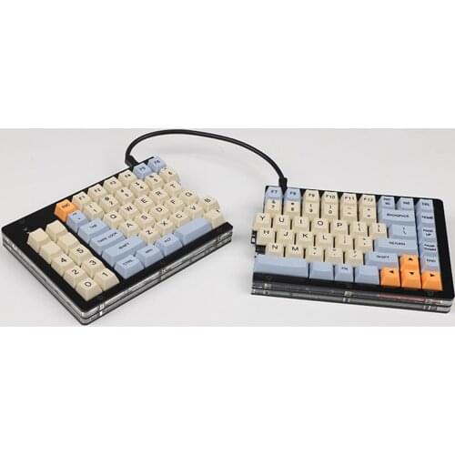 75% 96 Layout 3 Layers Fn Programmable Macro Split Mechanical Keyboard Acrylic Case RGB Welding PCB Plate With Switch 4Pin Cable