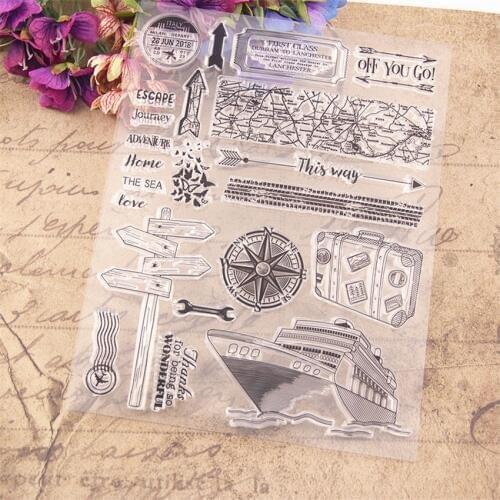 Hot selling Nautical travel clear stamp / silicone seal roller stamp DIY scrapbook album / card production