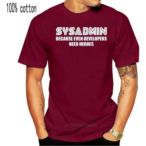 SYSADMIN developers need heroes funny mens t-shirt admin linux geek code gift