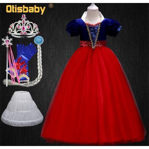 Christmas Princess Snow White Dress for Girls Childrens Evening Bridesmaids Dress Kids First Communion Dresses for Teenagers