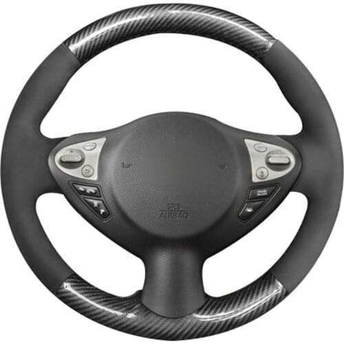 DIY Personalized Super Soft Leather Black Suede Car Steering Wheel Cover for Infiniti FX FX35 FX37 FX50 Nissan Juke Maxima