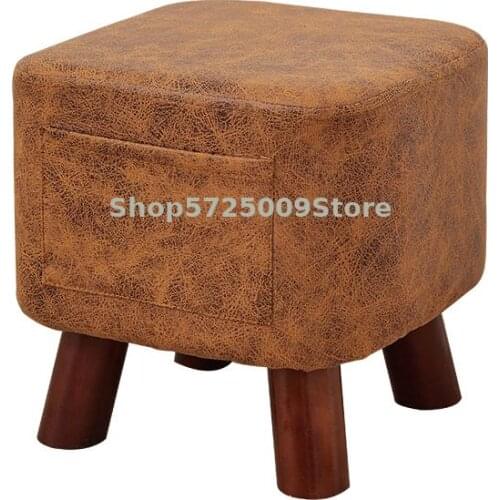 Shoe Changing Stool Cloth Stool At Home Door Fashion Living Room Sofa Stool Solid Wood Tea Table Stool Low Stool Small Adult Sto