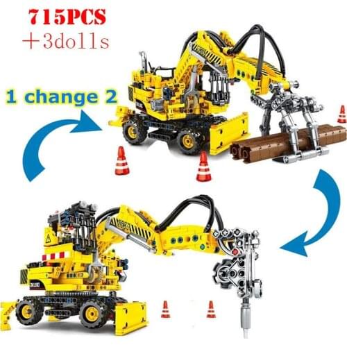 Technical City Engineering Truck Forklift Building Blocks High-tech Car Construction Vehicle Bricks Educational Toy For Children