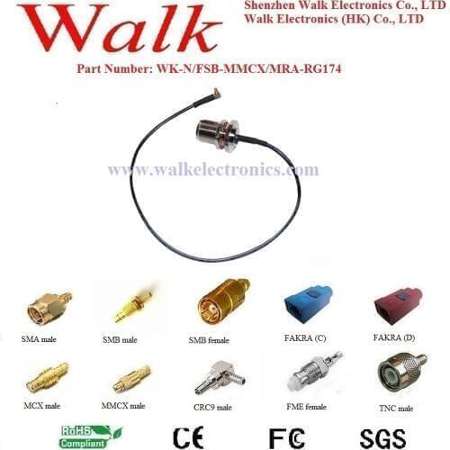 N female MMCX male rg174 cable, N MMCX rg174 extension cable, MMCX N connector cable