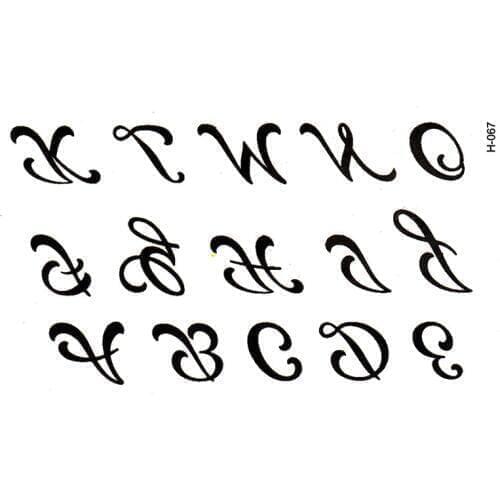10pcs English alphabet DIY painted tattoos for men and women durable waterproof temporary body arts flash tattoo tattoos