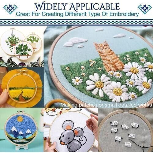 Magic Embroidery Pen Punch Needle Kit Craft Cross Stitch Threads Embroidery Hoop DIY Sewing Accessory Tools Kit LXY9