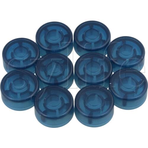Electric Guitar Effects Parts Switch Pedal Cap Blue Set of 10 Plastic