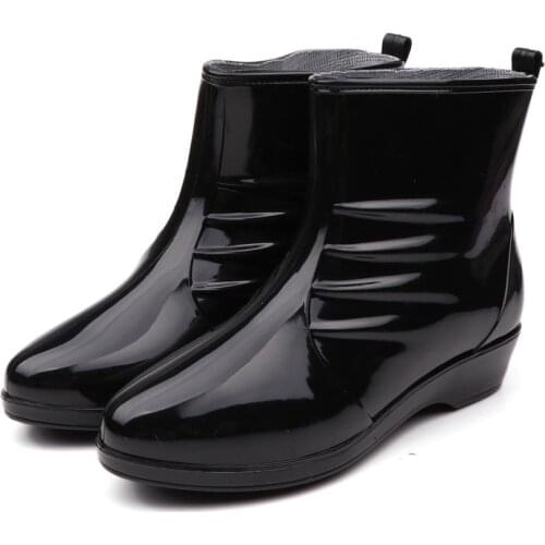 Comemore Womens Water Shoes Women Rain Boots Anti-skid Velvet Short Rubber Shoes Adult Water Boots Waterproof Fashion Kitchen