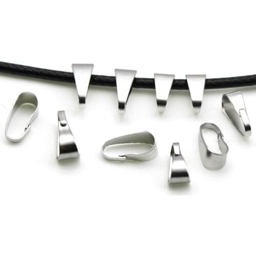 100pcs Stainless Steel Pendant Clips Pinch Bail Clasps Buckle Charm Necklace Hook Connector For DIY Jewelry Making Accessories