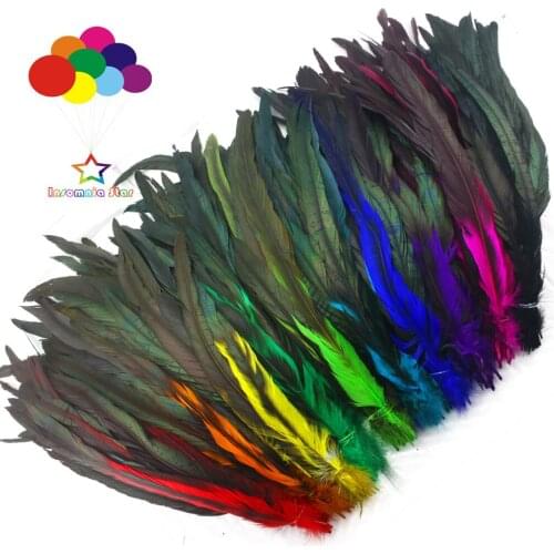 13 Color 100Pcs 12-14Inch/30-35cm Dyeing Cock Chicken Tail Natural Feathers DIY Crafts