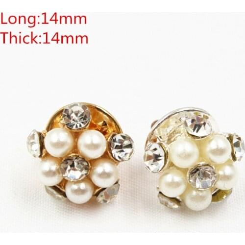 1651816,3pcs/Lot 14mm 2color select Rhinestone pearl inlaid metal buttons love Clothing accessories Jewelry Accessories diy