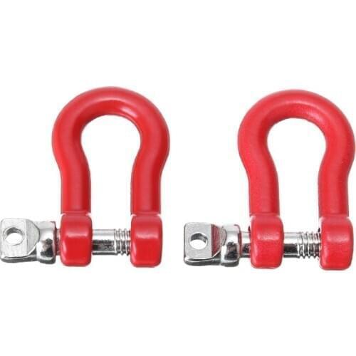 2pcs 19x10mm Aluminum Alloy RC Car Metal Trailer Shackle Rescue Tow Hook RC Spare Part For 1:10 Scale RC Crawler