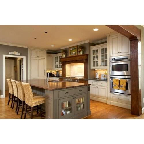 2020 traditional solid wood kitchen furnitures solid timber kitchen cabinets TK238