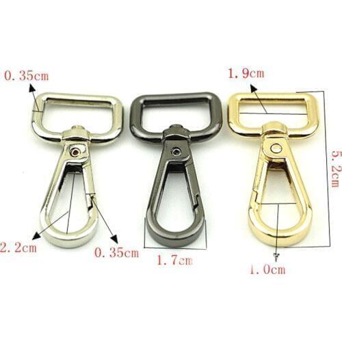 3/4 inch ( 19 mm ) Gunmetal push gate swivel snap hooks clasp