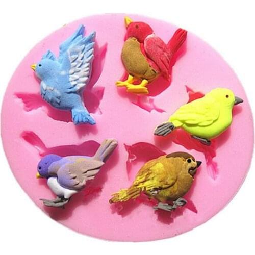 3D Cute Birds Silicone Molds Chocolate DIY Baking Fondant Cake Decorating Tools Cupcake Topper Candy Polymer Clay Moulds